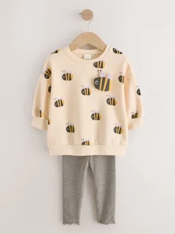 Sale Next Abeille à rayures crème - Ensemble Sweatshirt et Leggings (3mths-7yrs)
