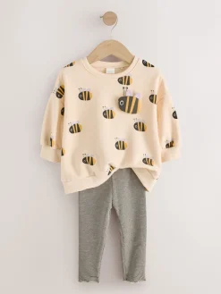 Sale Next Abeille à rayures crème - Ensemble Sweatshirt et Leggings (3mths-7yrs)