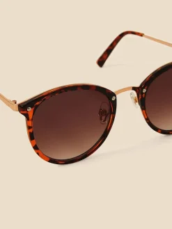 Accessorize - Lunettes de soleil Preppy rondes à pont métallique|Femme Lunettes De Soleil