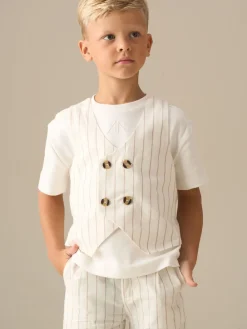 Angel & Rocket Jake Ensemble gilet à rayures double boutonnage et t-shirt| Costumes Et Gilets