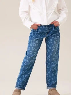 Angel & Rocket Jean Kendal en denim imprimé léopard Coupe ballon| Jean