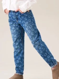 Angel & Rocket Jean Kendal en denim imprimé léopard Coupe ballon| Jean