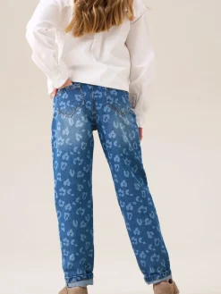 Angel & Rocket Jean Kendal en denim imprimé léopard Coupe ballon| Jean