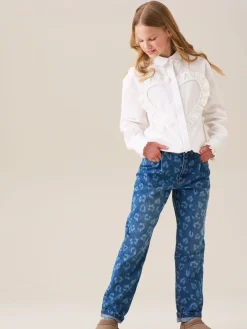 Angel & Rocket Jean Kendal en denim imprimé léopard Coupe ballon| Jean