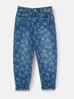 Angel & Rocket Jean Kendal en denim imprimé léopard Coupe ballon| Jean