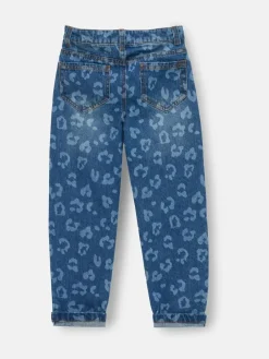 Angel & Rocket Jean Kendal en denim imprimé léopard Coupe ballon| Jean