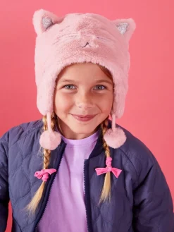 Angels By Accessorize Chapeaux Chullo d’hiver en fausse fourrure pour filles| Vêtements Pour L'École|Chapeaux Et Gants Anti-Grattage