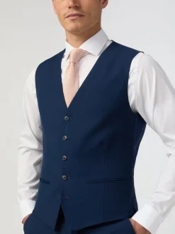 Antique Rogue Curtis Sapphire Twill Vest|Homme Gilets