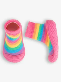 Jojo Maman Bébé Arc-en-ciel - Chaussettes de chaussons d’extérieur d’intérieur
