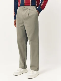 Best Next argile - Ajustement droit - Pantalons Chinos extensibles plissés avec taille élastique