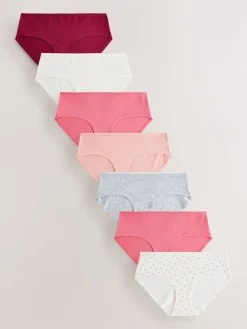 Clearance Next Baie/Rose - Culotte en coton riche 7 Pack Court