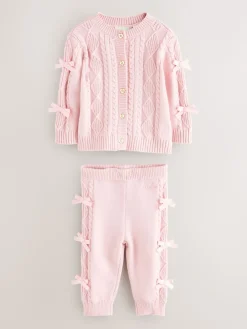 Baker by Ted Baker Ensemble 2 pièces de cardigan et leggings en maille à nœud| Tricots