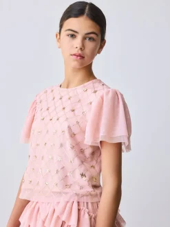 New Baker by Ted Baker Rose 2 Pieces avec haut en maille à Sequins et jupe à volants