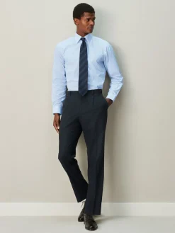 Best Next Bande blanche/bleue - Chemise habillée à manches longues riche en coton