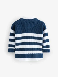 Clearance Next Bande marine - Chemises simulées en maille de coton 100% coton (3mois-7ans)