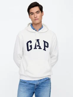 New Gap - À enfiler - Sweat à capuche doublé en polaire avec logo Blanc