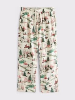 Outlet Abercrombie & Fitch Blanc - Bas de pyjama à carreaux