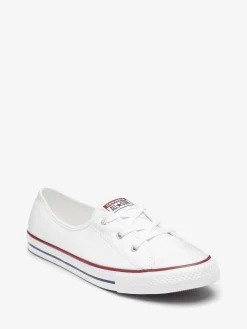 Converse Blanc - Baskets à lacets style ballerine|Femme Baskets