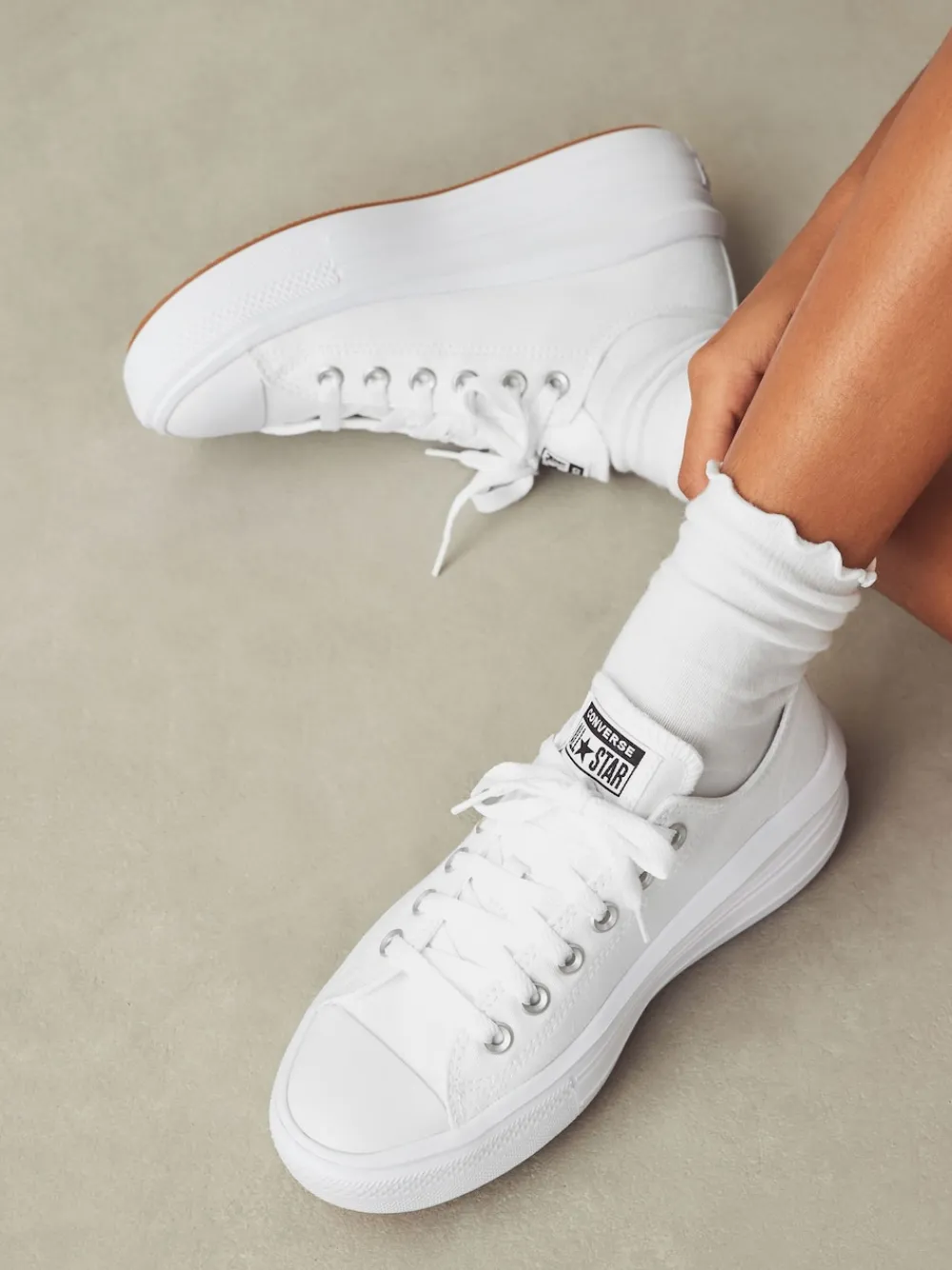 Converse Blanc - Baskets à plateforme All Star Move Chuck Ox|Femme Baskets