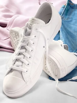 Converse Blanc - Leather Chuck Ox Trainers|Homme Baskets