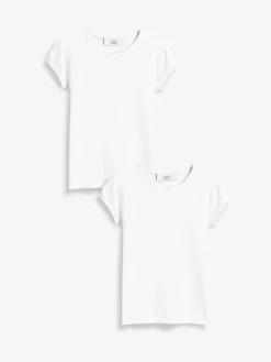 Discount Next - Lot de 2 t-shirts à manches bouffantes (3-16ans) Blanc