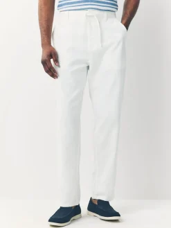 Clearance Next Blanc - Pantalon en mélange de lin