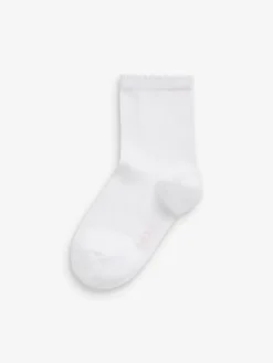 Clearance Next Blanc - Paquet de 10 chaussettes d'école en coton riche