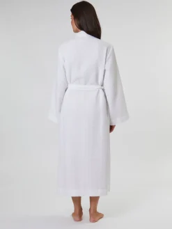 Loungeable Blanc - Peignoir gaufré 100% coton|Femme Robes De Chambre