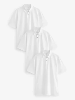 Sale Next - Polo en jersey Manches courtes 3 Pack Blanc
