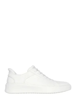 Clearance Skechers Blanc - Court Break Double Vented Slip In Trainers