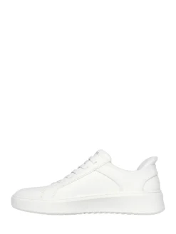 Clearance Skechers Blanc - Court Break Double Vented Slip In Trainers