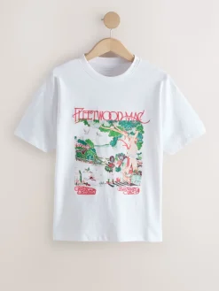 Clearance Next Blanc - T-shirt Fleetwood Mac à manches courtes et col rond graphique