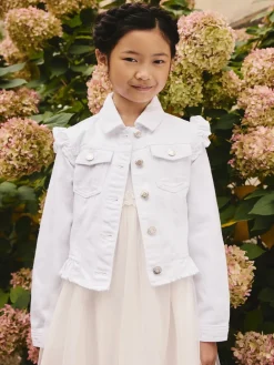 Best Next Blanc - Veste en jean à épaules volantées (3-16ans)