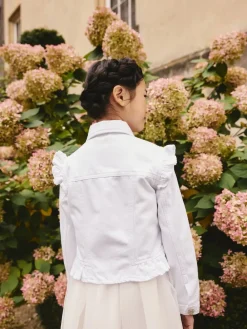 Best Next Blanc - Veste en jean à épaules volantées (3-16ans)