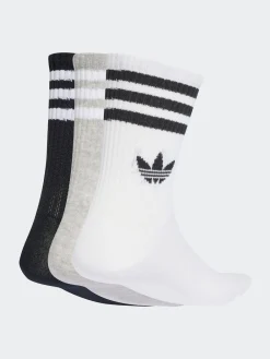 New adidas originals - Col rond - 3-Rayures Chaussettes Col rond 3 paires Blanc chromé
