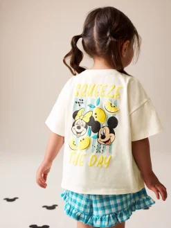 Clearance Next Blanc écru - Disney Ensemble haut et short à manches courtes Minnie et Mickey (3mois7ans)