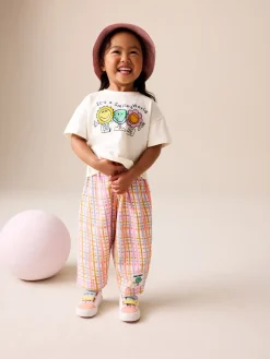 Clearance Next Blanc écru - Ensemble haut à manches courtes et pantalon tonneau Smiley (3mois7ans)