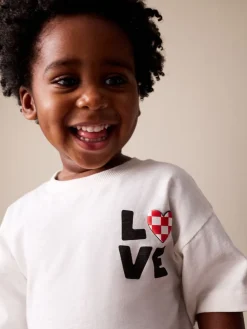 Sale Next Blanc Love - T-shirt de Saint-Valentin à manches courtes (3mois à7ans)