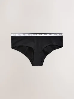Best Next Blanc/Noir/Gris - Lot de 4 culottes à logo en coton Court
