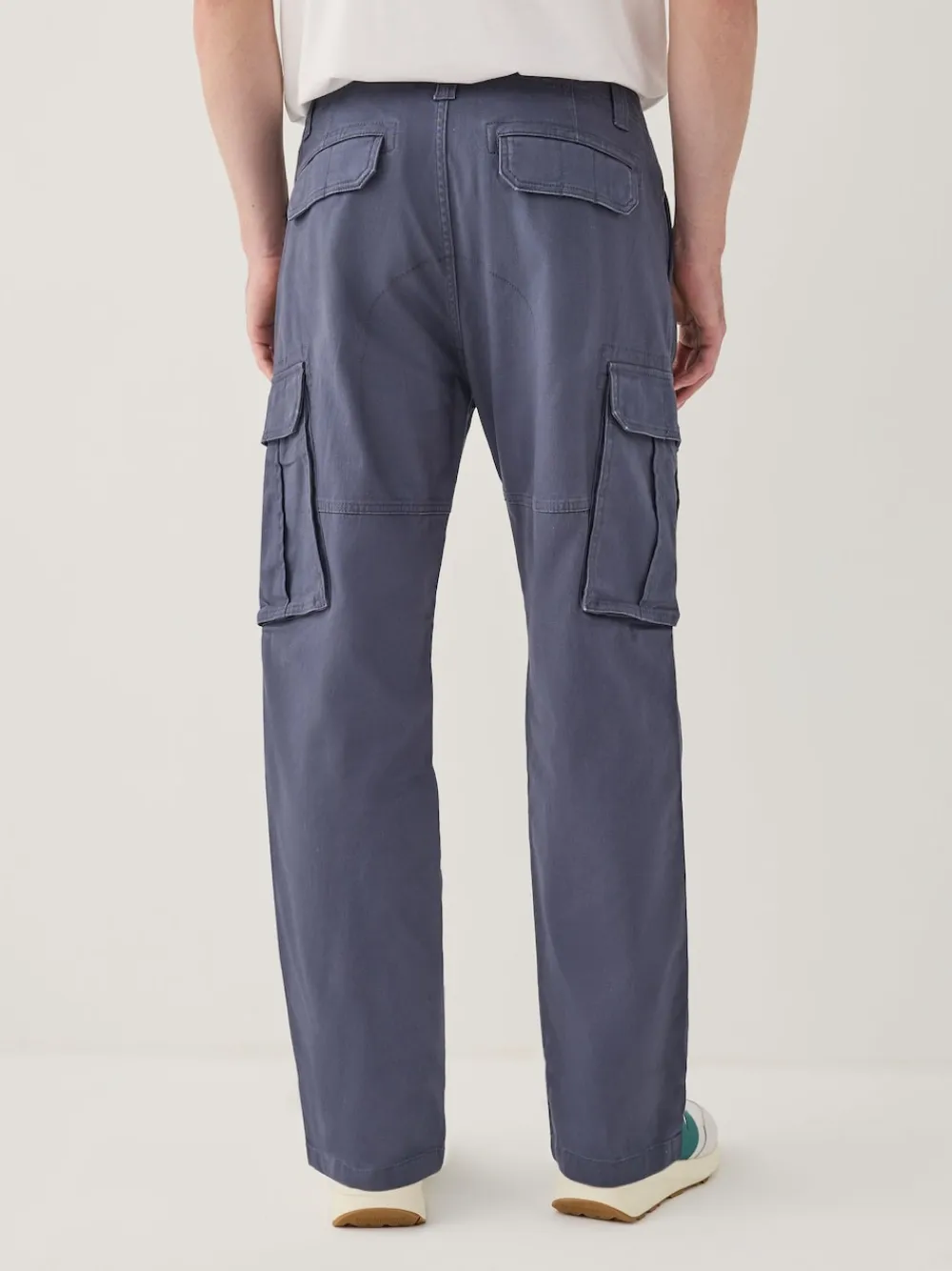 Best Next Bleu - Ajustement droit - Pantalon cargo stretch en coton