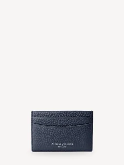 Aspinal of London Bleu - Slim Cuir grainé à cartes de crédit|Homme Portefeuilles