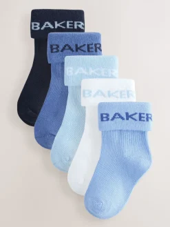 Baker by Ted Baker Bleu - Bébé Chaussettes 5 Lot| Chaussettes Et Collants|Chaussettes