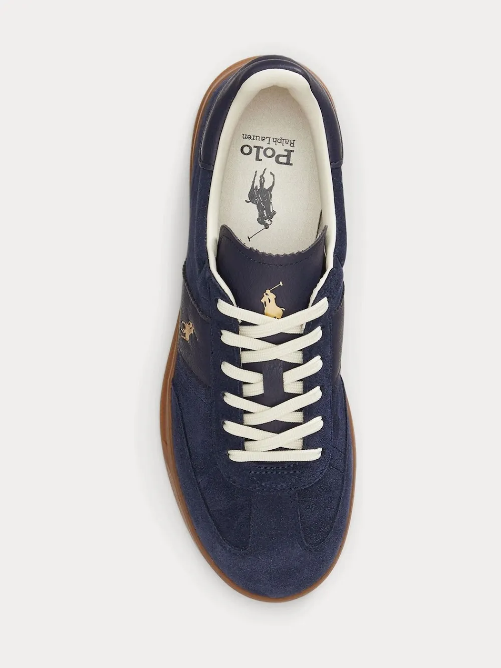 Polo Ralph Lauren Bleu - Baskets Hertitage Aera en daim mélangé|Homme Baskets