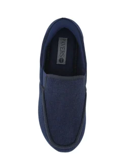 Pavers Bleu - Chaussons extra larges en velours côtelé|Homme Chaussons