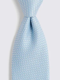 Clearance MOSS - Cravate texturée Bleu