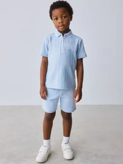 Baker by Ted Baker Bleu - Ensemble polo et short texturés| Shorts