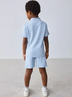 Baker by Ted Baker Bleu - Ensemble polo et short texturés| Shorts