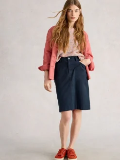 White Stuff Bleu - Jupe Tia Chinos|Femme Jupes