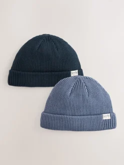 Clearance Next Bleu - Lot de 2 bonnets en maille bébé (0mois-2ans)