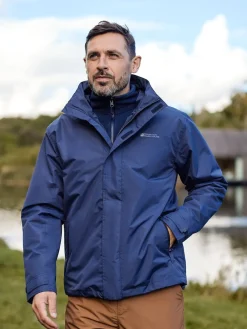 Sale Mountain Warehouse - Mens Fell 3-In-1 Veste résistante à l'eau Bleu